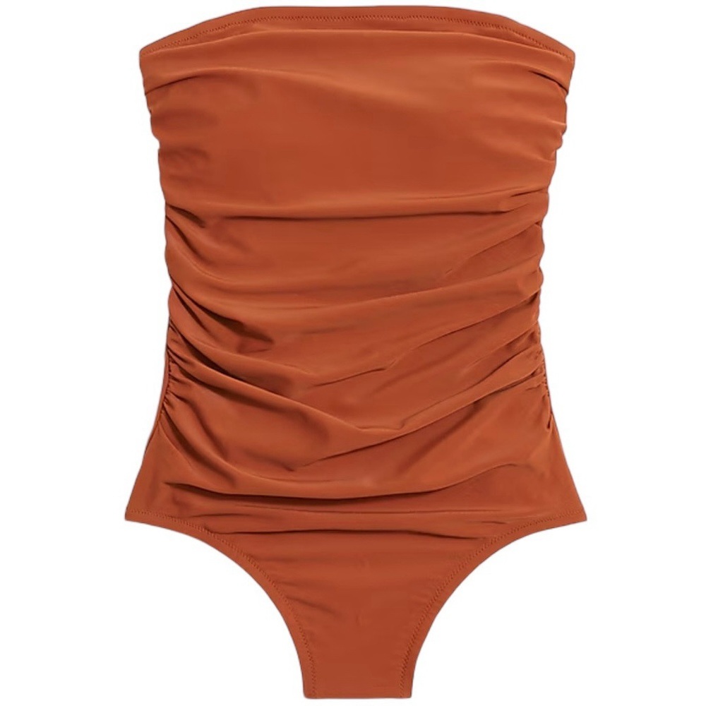 J. Crew Ruched  Bandeau One Piece Swimsuit Copper‎ 20